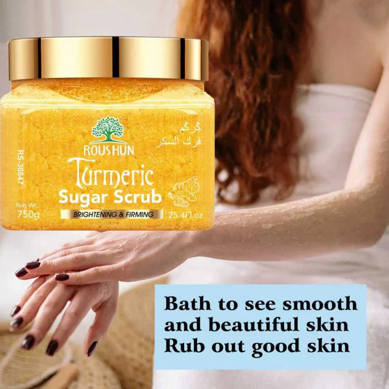 ROUSHUN Turmeric Sugar Body Scrub – Deep Cleanse Family Pack 750g Body Scrub Qst