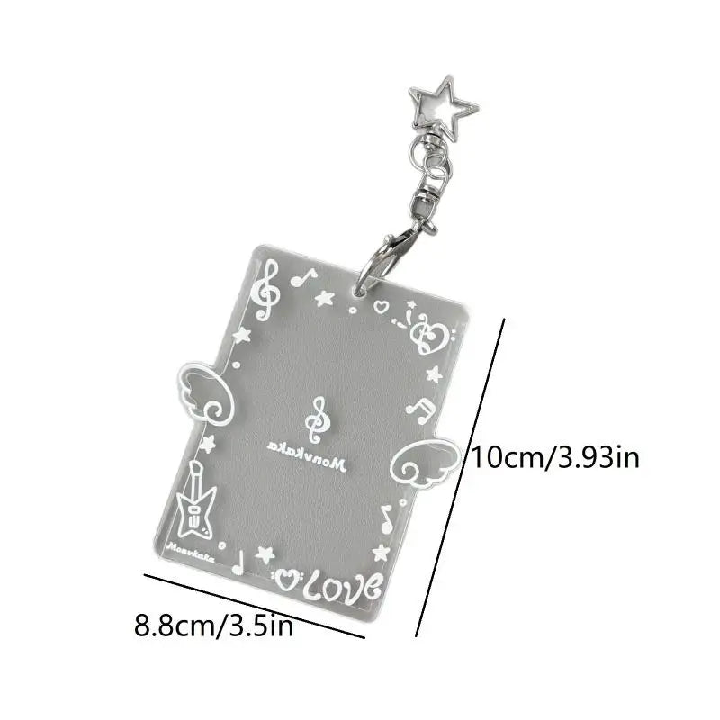 Clear Acrylic Photocard Holder Wing Star Keychain – 4 Colors Photocard Keychain Qme