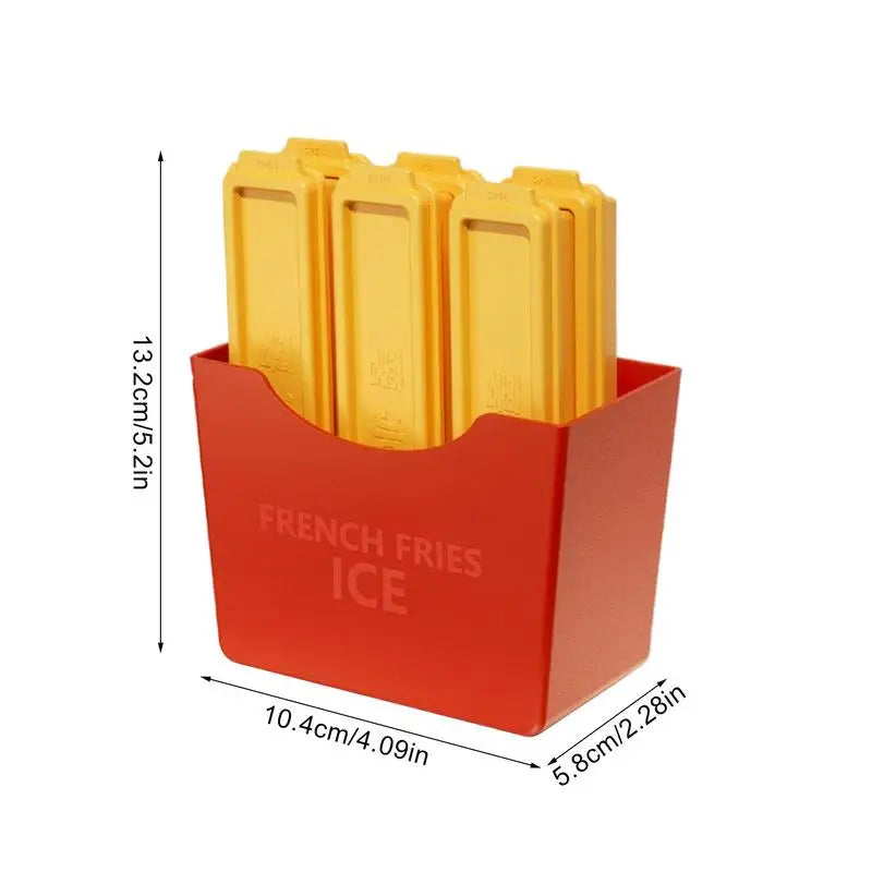 French Fries Ice Mold Tray – 6x Reusable Water Bottle Ice Sticks Ice Mold Tray Qme