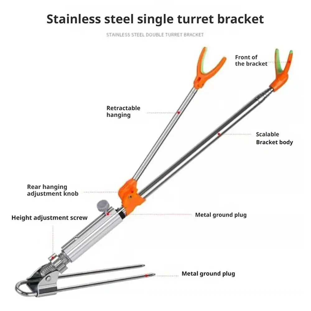 Adjustable Fishing Rod Stand Holder | Stainless Steel Ground Bracket Fishing Rod Holder Qme