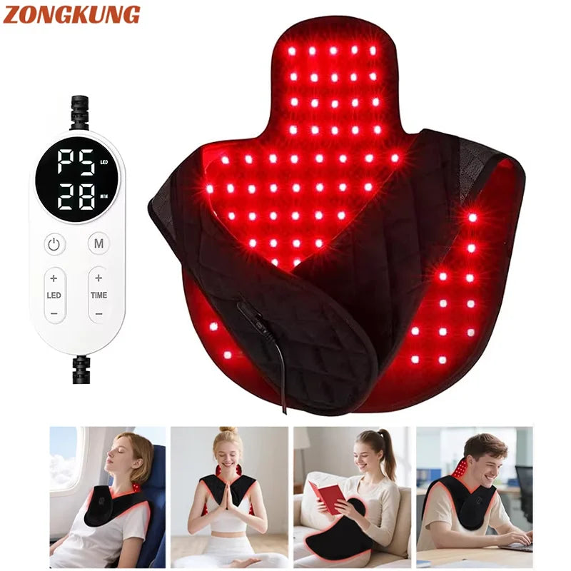 ZONGKUNG 104 LED Red Light Therapy Neck & Shoulder Wrap Red Light Therapy Wrap Qst