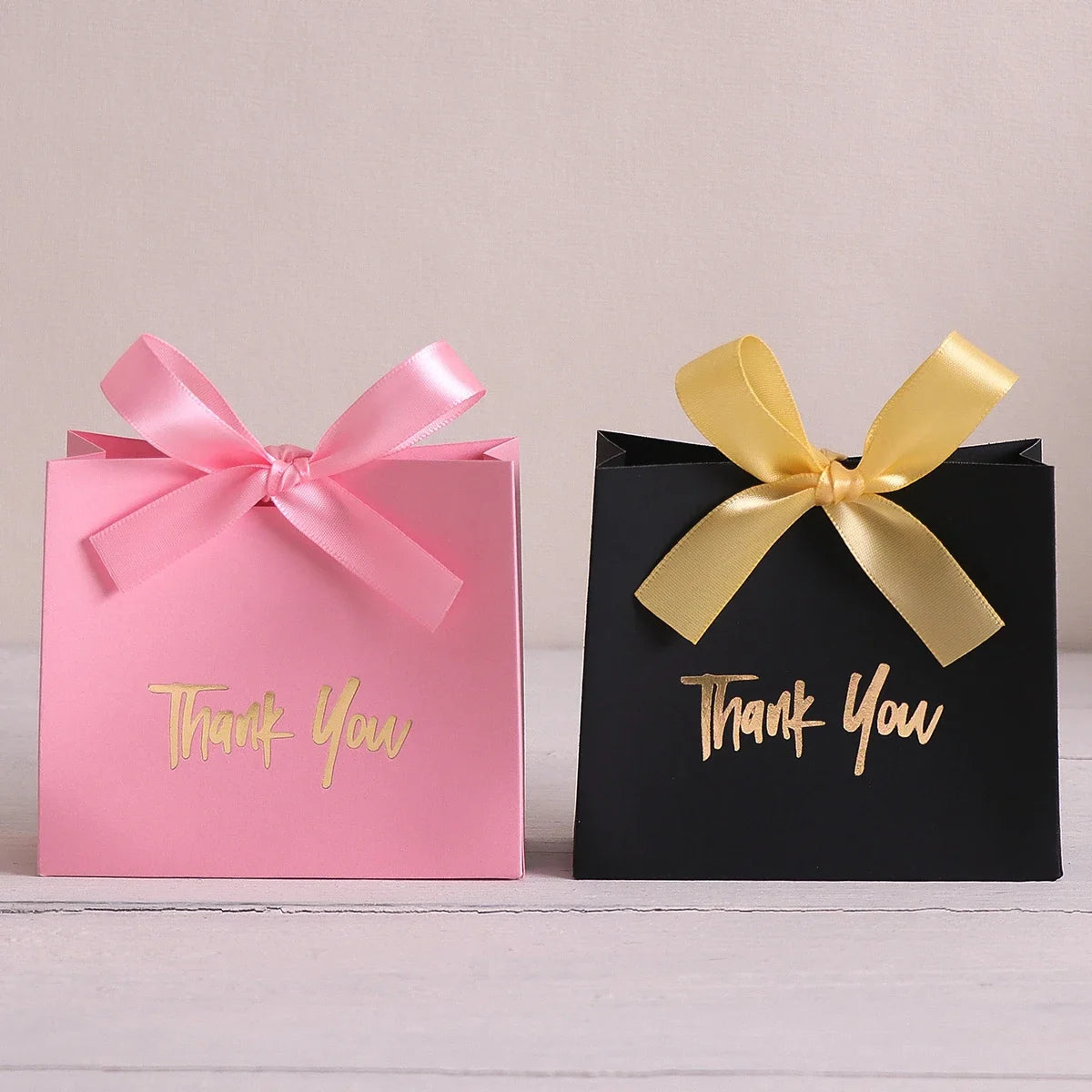 10 Mini Gift Boxes Gold Ribbon Thank You Text – 8 Colors Mini Gift Boxes Qme