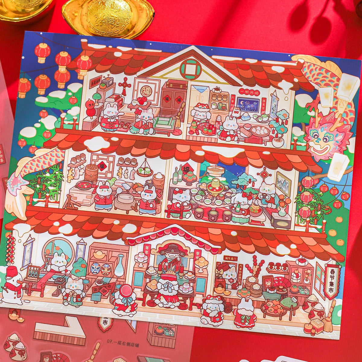 Zoo Theme Miniature Scene Stickers – 3 Sheets PET & Card Craft Sticker Sheets Qme