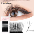 NATUHANA 3D W Shape Premade Volume Fan Lash Extensions Premade Volume Lashes Qme LU 0.07mm 10mm