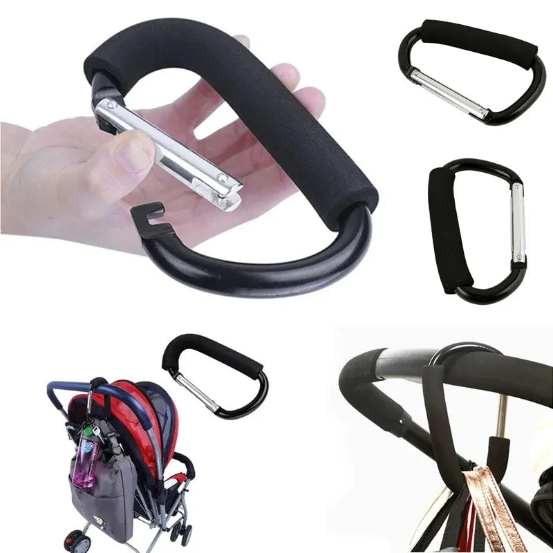 Aluminum Alloy D-Ring Carabiner Hook – Stroller, Bag & Outdoor Carabiner Hook Clip Qme