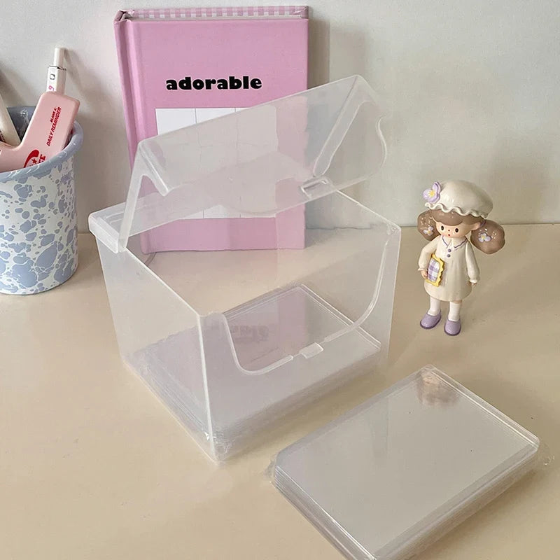 Transparent Storage Organizer Box for Photocards & Stationery Desk Storage Organizer Qme