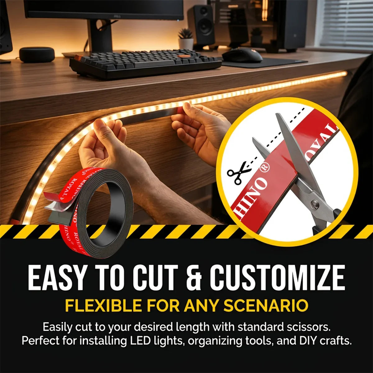 Self-Adhesive Cuttable Magnetic Tape Strip | Fridge, Wall & DIY Magnetic Adhesive Tape Qme