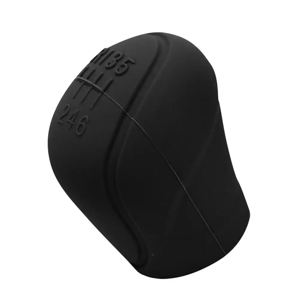 Silicone Car Shift Knob Cover – 6-Speed Anti-Slip Collar Gear Shift Cover Qst Black