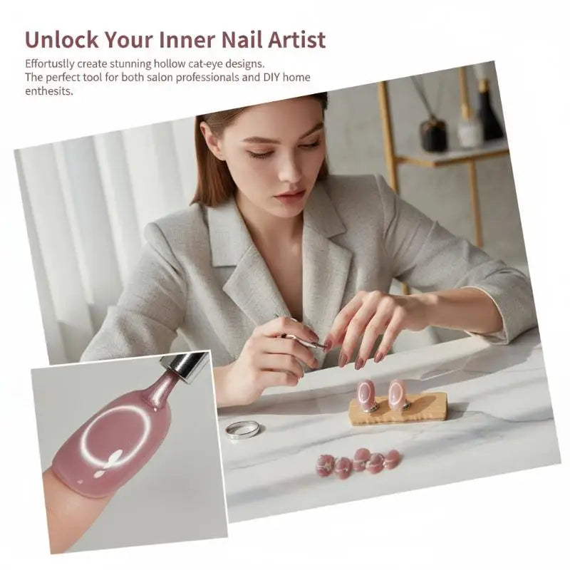 Ring Cat Eye Nail Magnet Tool – 3D Glass Bead Effect Nail Art Magnet Tool Qme