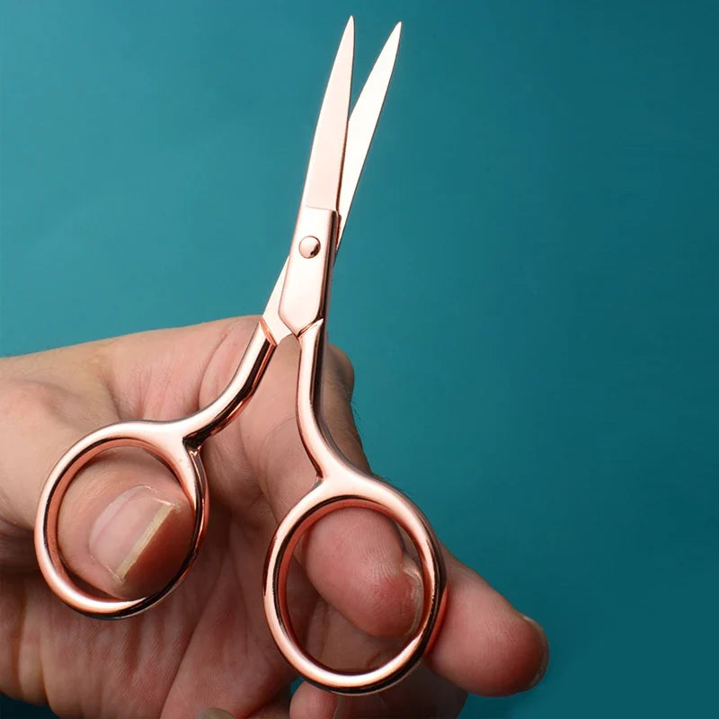 Rose Gold Eyebrow & Eyelash Scissors – Stainless Steel Eyebrow Scissors Qme
