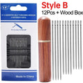 Self-Threading Sewing Needles Set of 12 – Stainless Steel Sewing Needles Qme B-(12pcs)