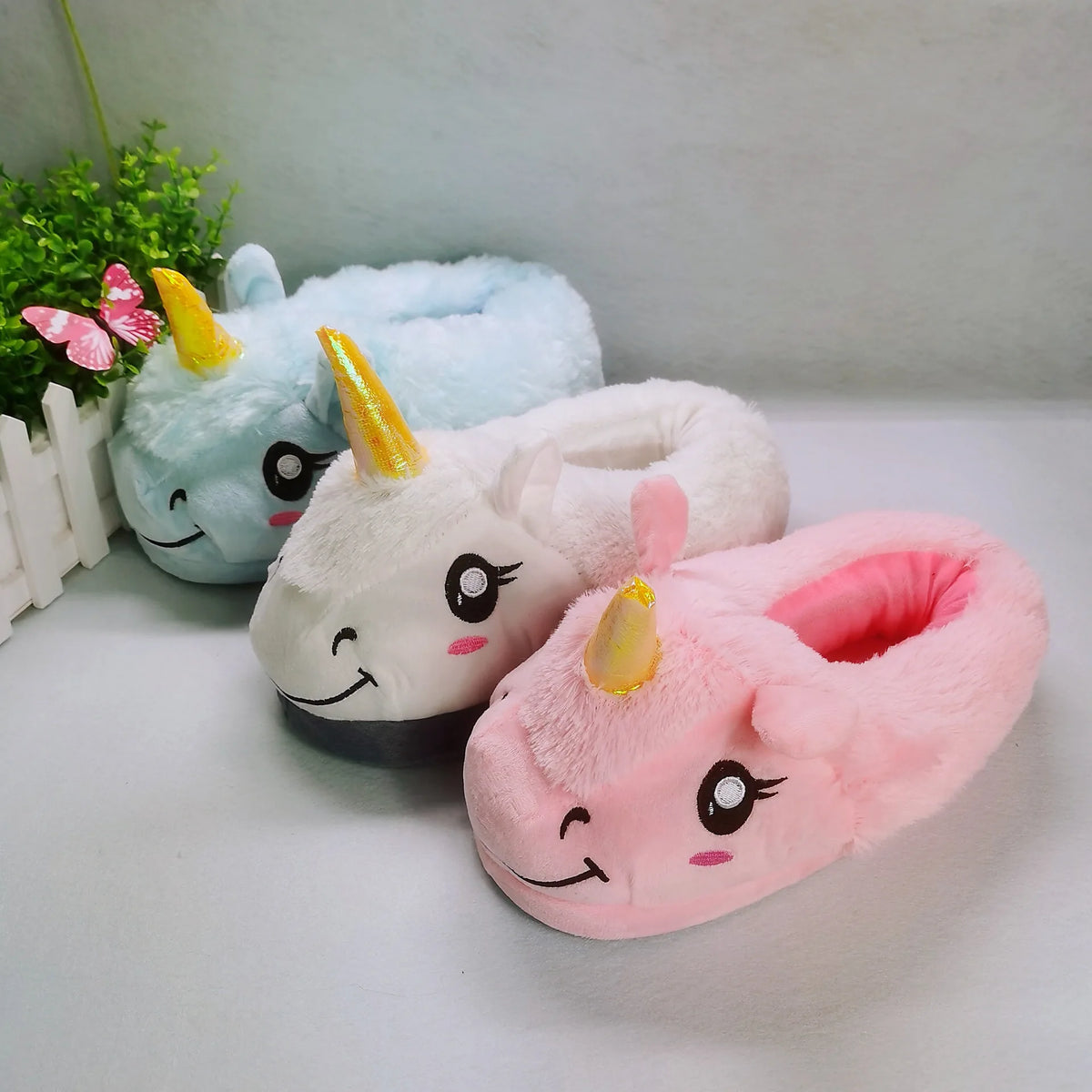 Women's Unicorn Plush Slippers – Cozy Winter House Shoes Women's House Slippers Qst