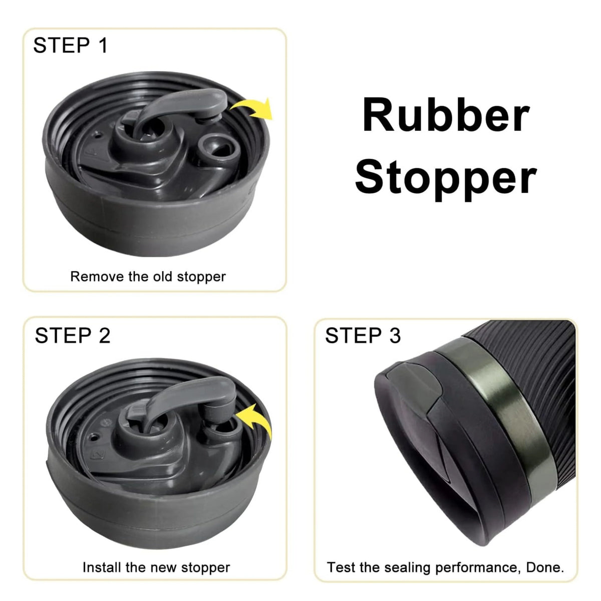 4-Pack Silicone Replacement Stoppers for Contigo Snapseal Lids Travel Mug Accessory Qme