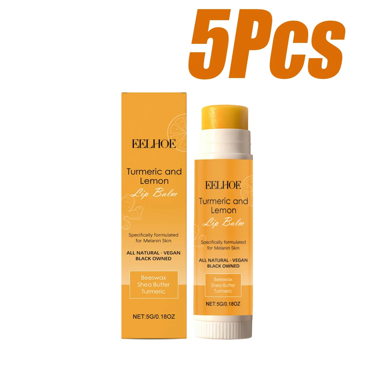 Turmeric Lemon Lip Balm – Brightening & Moisturizing | Qme Lip Balm Qme 5 x 5g Boxed