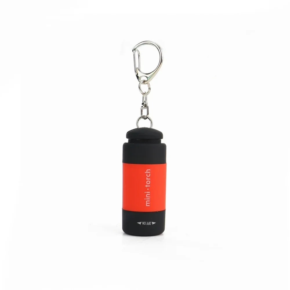 USB Rechargeable LED Keychain Flashlight – Compact & Waterproof LED Keychain Flashlight Qme Red