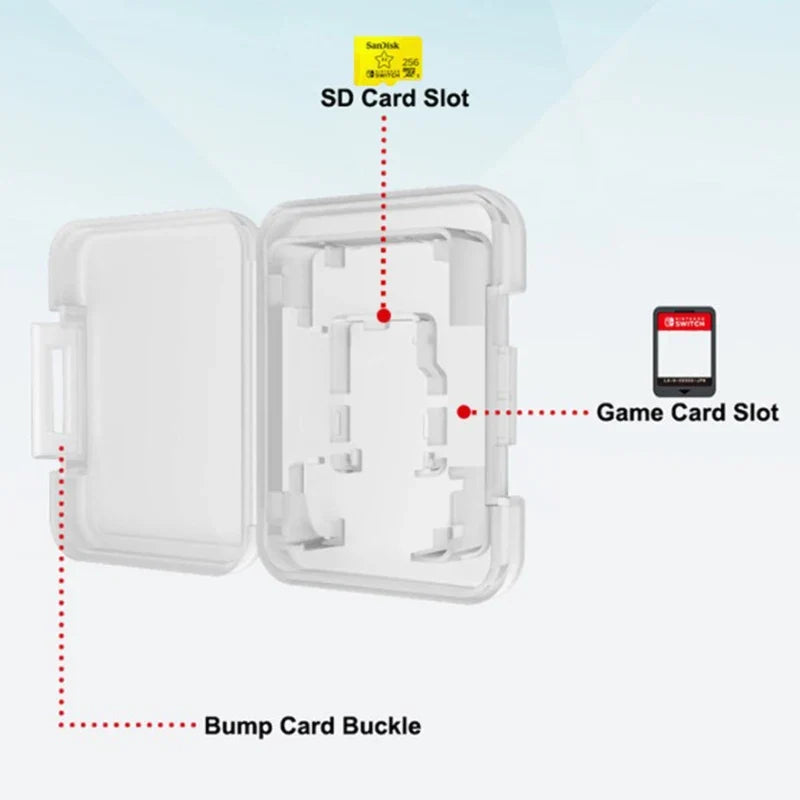 Nintendo Switch Game Cartridge & Micro SD Card Storage Case Game Cartridge Case Qme