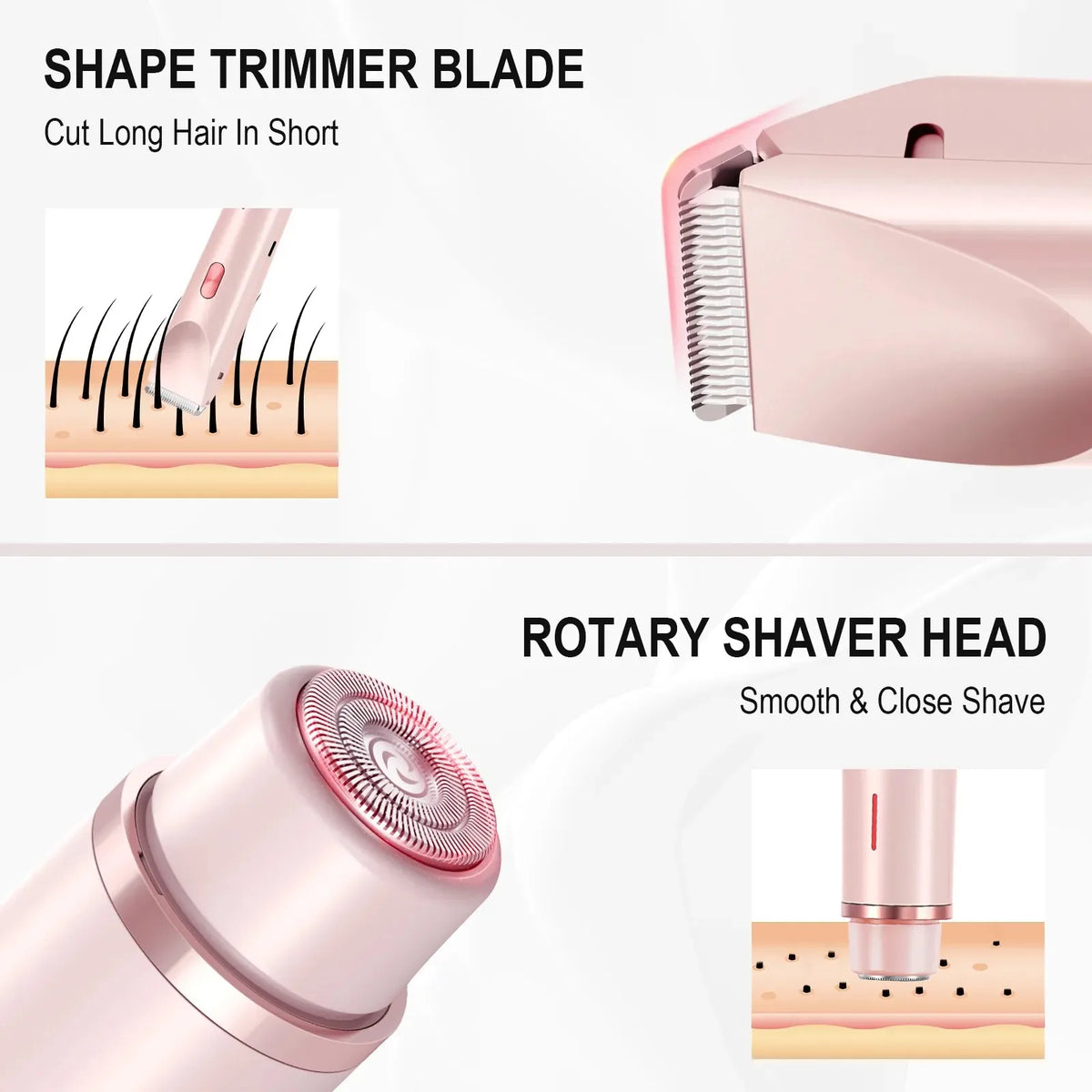 VIMYSHOW 2-in-1 Women's Electric Razor & Bikini Trimmer IPX7 Women's Electric Trimmer Qst