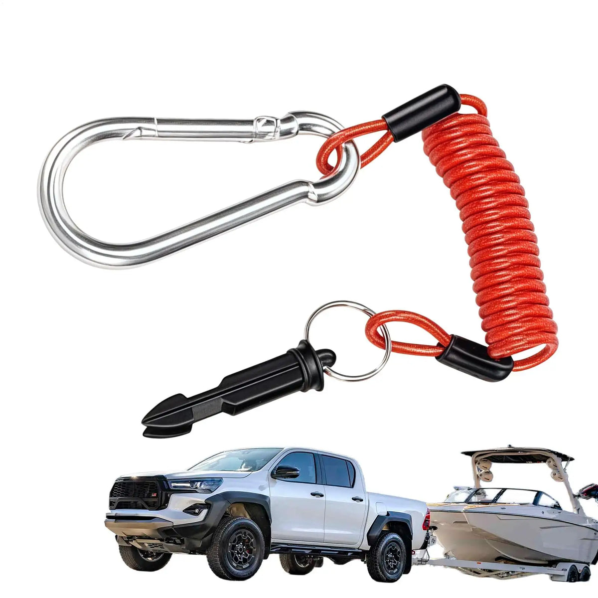 Trailer Breakaway Cable 4FT & 6FT | 304 Stainless Steel Safety Trailer Safety Cable Qme