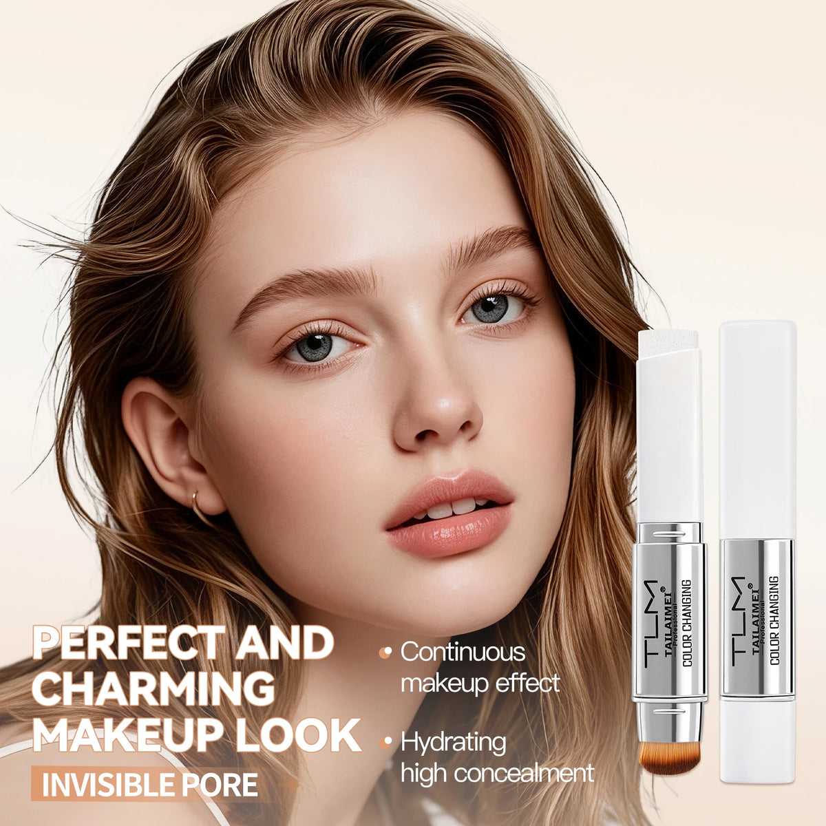 TLM Color Changing Foundation Stick SPF 15 – Natural Finish Foundation Stick Qst