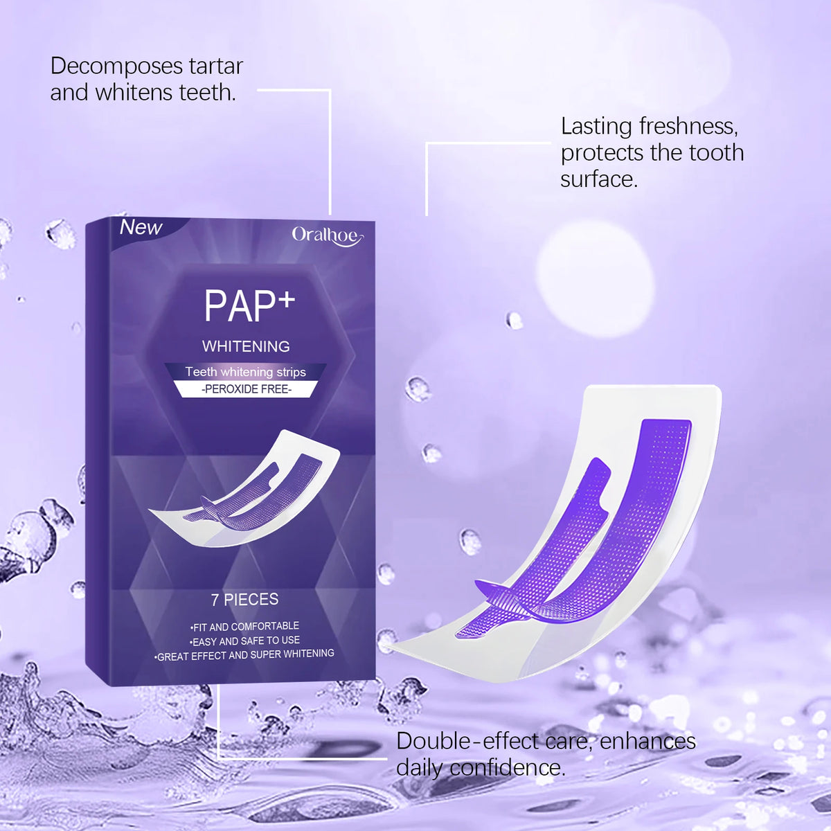 Purple Teeth Brightening Strips – Stain Removing Dental Patches Teeth Brightening Strips Qst