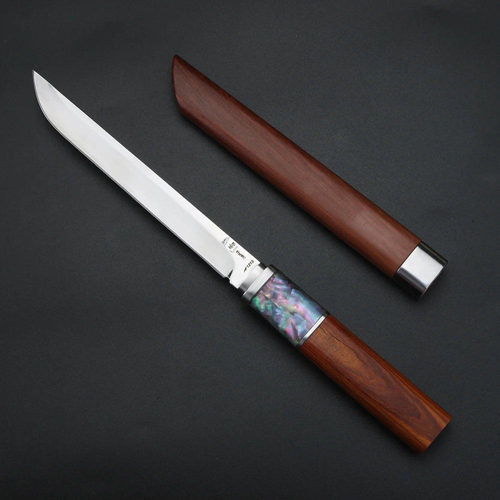XUAN FENG 5CR13 Steel Meat Slicer Knife – Wooden Scabbard Kitchen Slicer Knife Qst 1 PCS