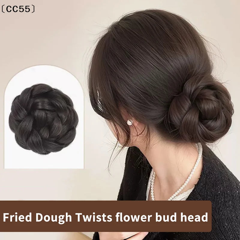 Synthetic Bun Hair Clip – Braided Chignon Updo Accessory Hair Bun Clip Qst