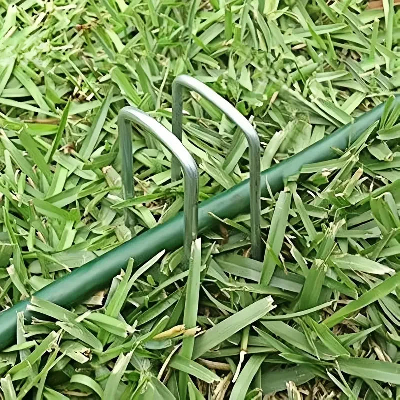 Heavy-Duty U-Shape Garden Staples – Zinc-Coated Landscape Stakes Landscape Ground Stakes Qme