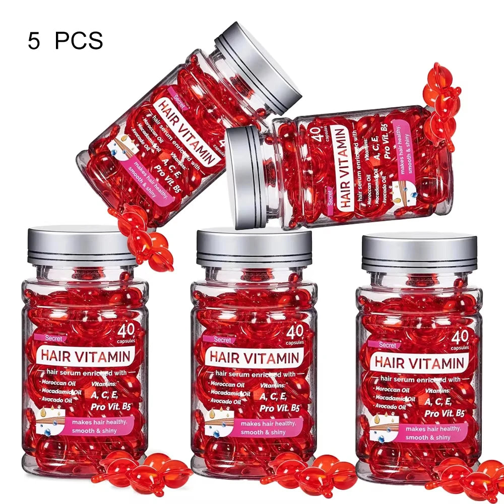 Moroccan Argan Vitamin Oil Hair Essence Capsules – 40 ct Hair Oil Treatment Qst 5PCS