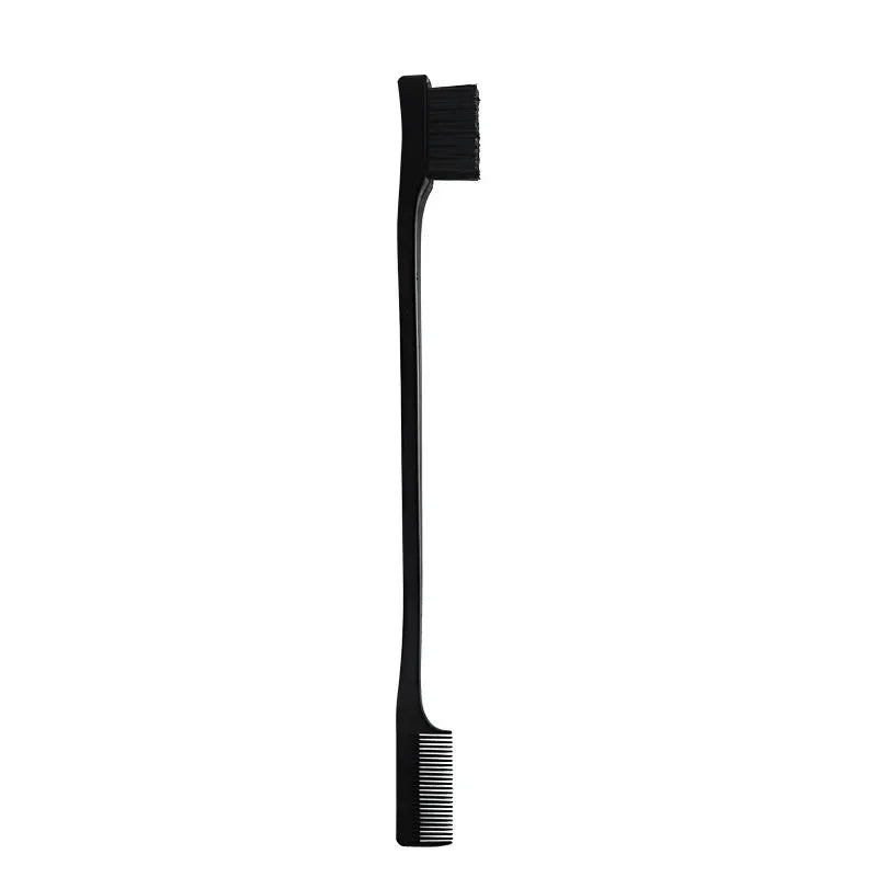 Anti-Static Edge Brush Comb 2-in-1 Double-Sided Styling Tool Edge Brush Comb Qme Black