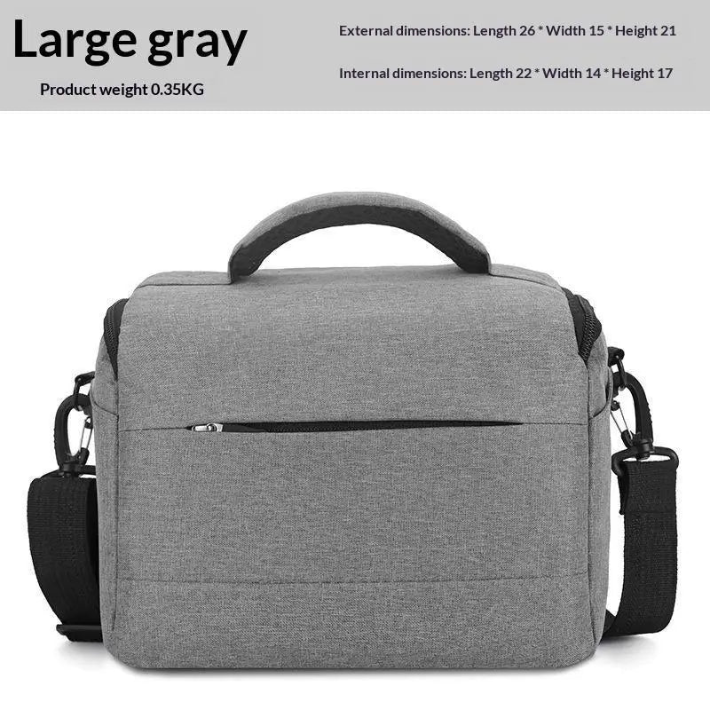 Lightweight Water-Resistant Camera Bag | Shockproof Padded Camera Bag Qme L Gray