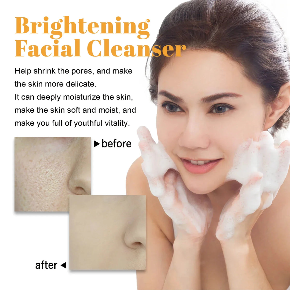 Turmeric & Kojic Acid Deep Cleansing Foam | Brightening Cleanser Facial Cleanser Qme