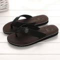 Men's EVA Flip Flops Beach Sandals – Non-Slip Casual Flat Flip Flop Sandals Qme Dark brown 44 (Insole 27.5cm)