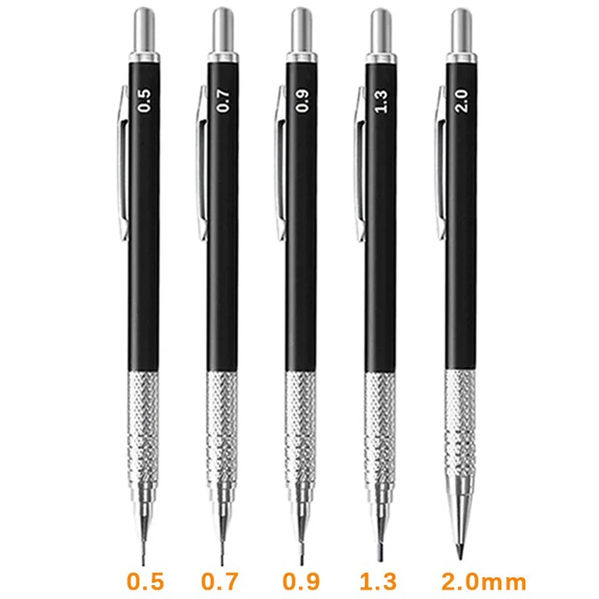 Metal Mechanical Pencil Set – Multi-Size Lead Refills 0.3–2.0mm Mechanical Pencil Set Qme