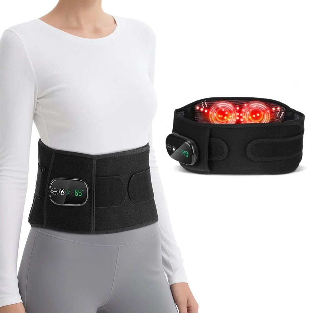 ZONGKUNG Heated Massage Belt – Red Light & Vibration Wrap Heated Massage Belt Qst