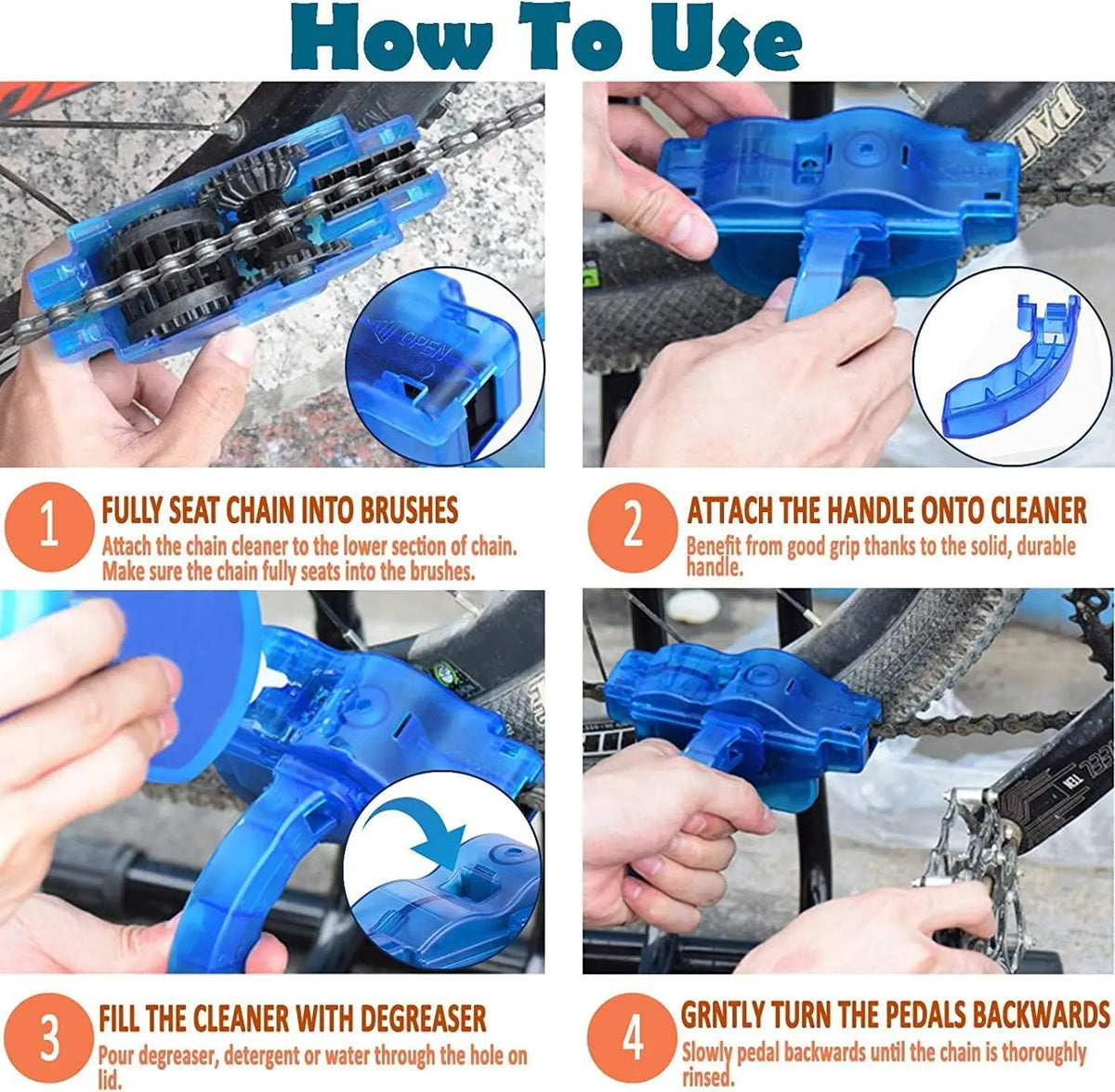 Portable Bike Chain Cleaner Scrubber Brush Tool Kit | Qme Bike Chain Cleaner Qme
