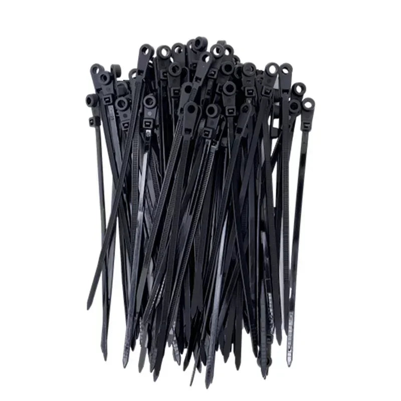 500-Pack Reusable Nylon Cable Ties with Screw Hole | 4×150mm Reusable Cable Ties Qme