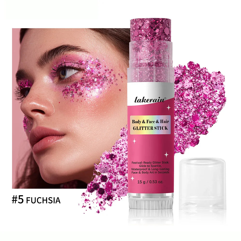 Glitter Gel Highlighter Stick – Sparkling Body & Face Makeup Glitter Highlighter Stick Qst 05