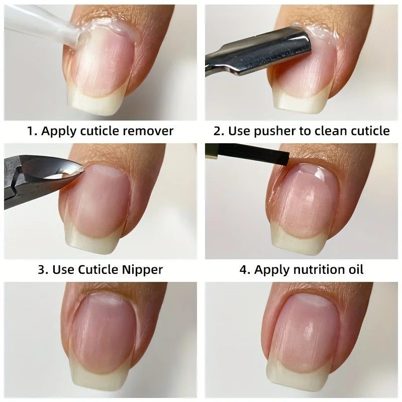 GZE Cuticle Remover Gel & Pusher – Salon-Quality Nail Care Cuticle Care Kit Qme