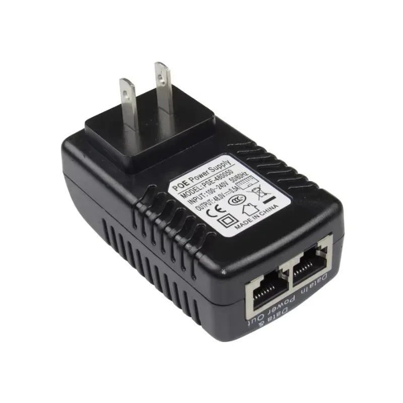 Active PoE Injector 48V 0.5A – Ethernet Power Adapter for IP Cameras PoE Injector Adapter Qme