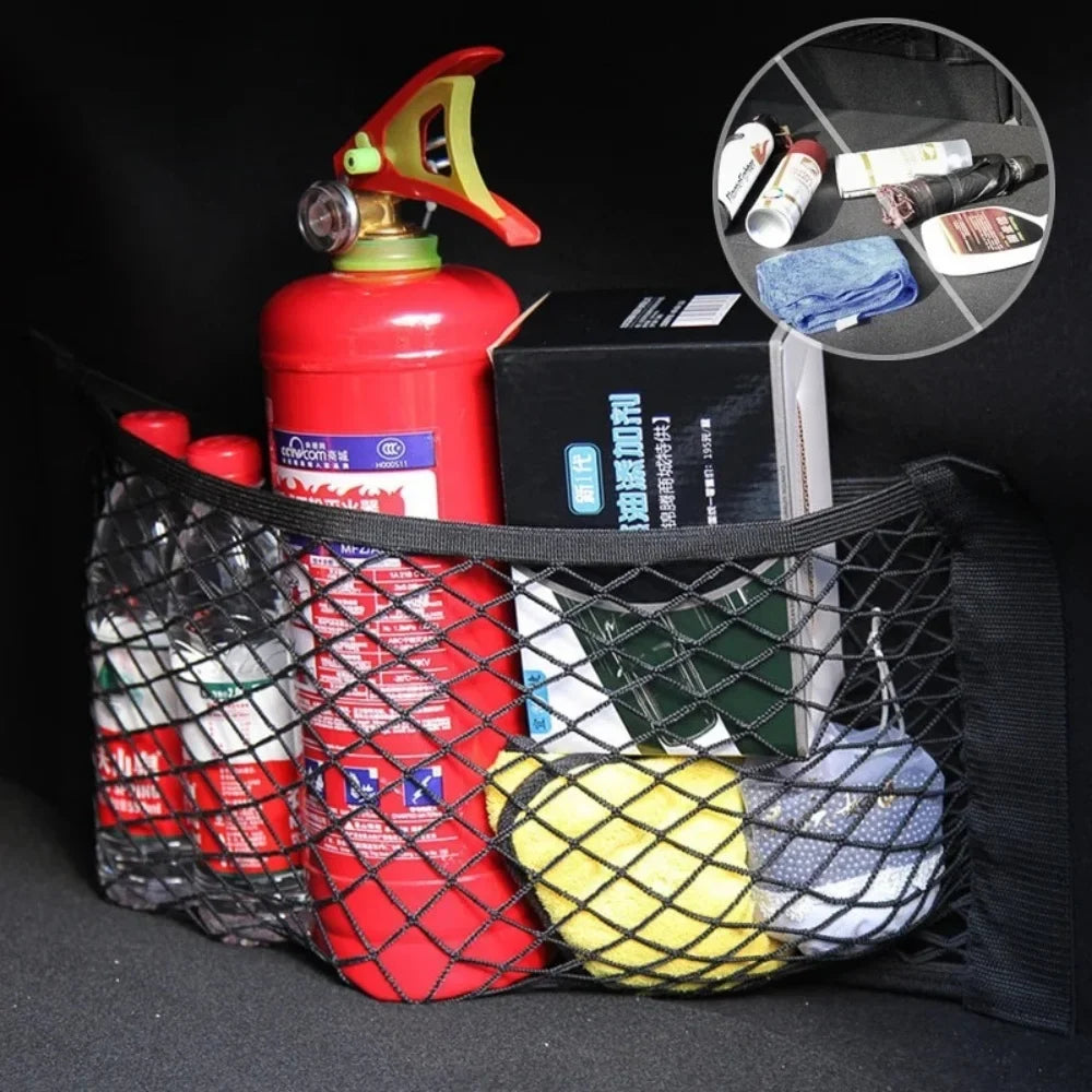 Double-Layer Mesh Car Trunk Organizer | Universal Storage Bag Car Trunk Organizer Qme