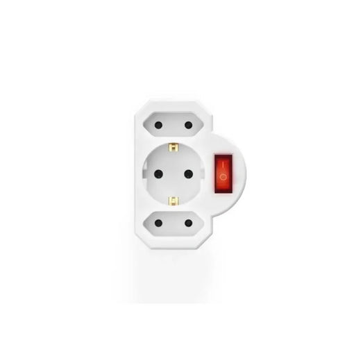 1-to-3 Euro Plug Adapter with Switch | German Schuko Standard Plug Adapter Converter Qme