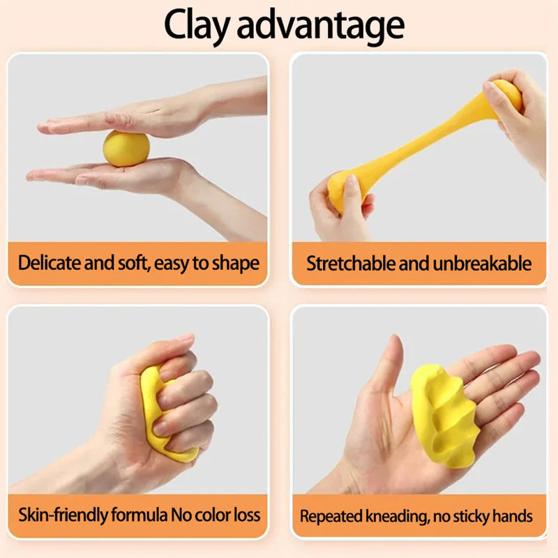 Air-Dry Clay Set with Carving Tools – 12, 24 & 36 Colors Clay & Sculpting Kit Qme