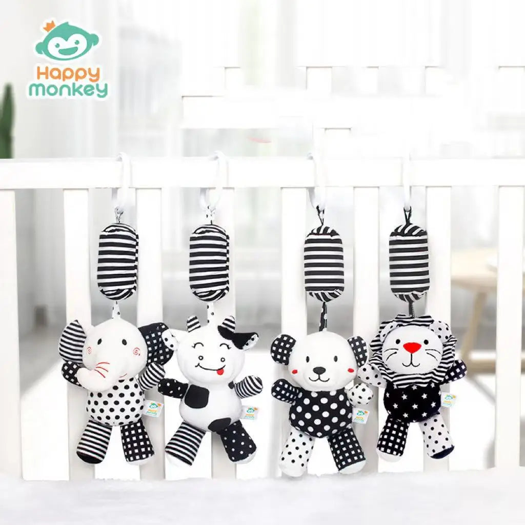 Animal Bell Hanging Plush Toy – Infant Crib & Car Decor Baby Hanging Plush Toy Qme