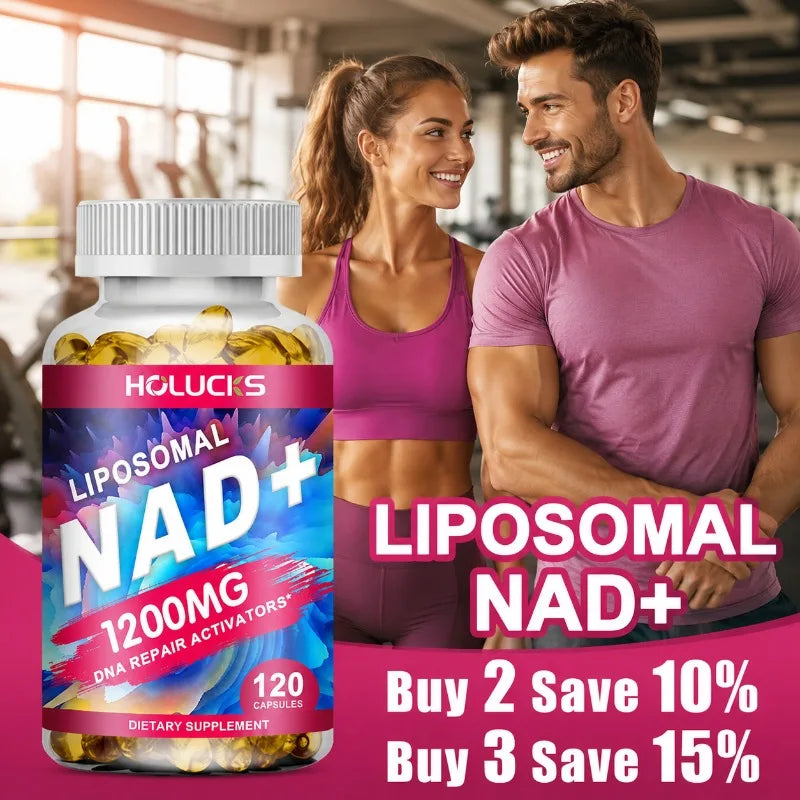Holucks NAD+ Supplement – Energy, Skin & Hair Support, 120ct NAD+ Supplement Qst
