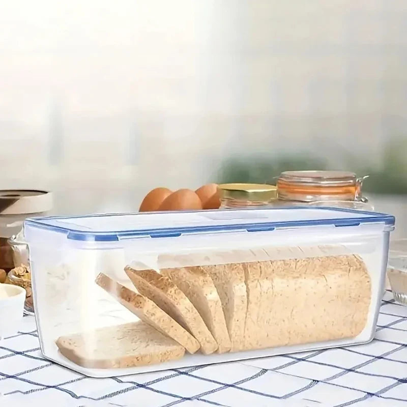 Airtight Bread Box with Lid | BPA-Free Plastic Loaf Container Bread Storage Box Qme