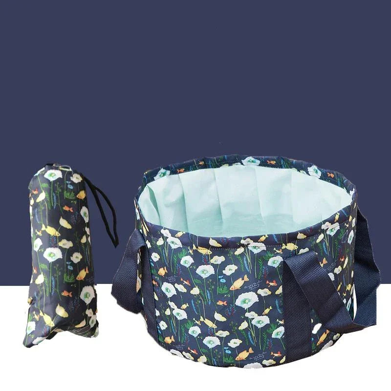 Portable Foldable Basin Camping Wash Tub & Fishing Bucket Foldable Camping Basin Qme