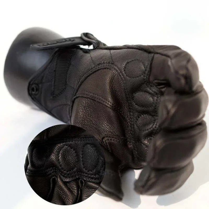Men's Retro Classic Leather Motorcycle Gloves | M–XXL Motorcycle Riding Gloves Qme