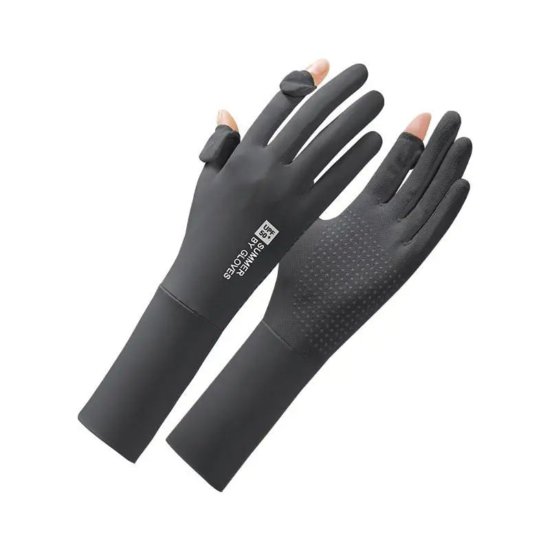 Women's UV Ice Silk Driving Gloves – Touchscreen & Breathable UV Sun Gloves Qst A1