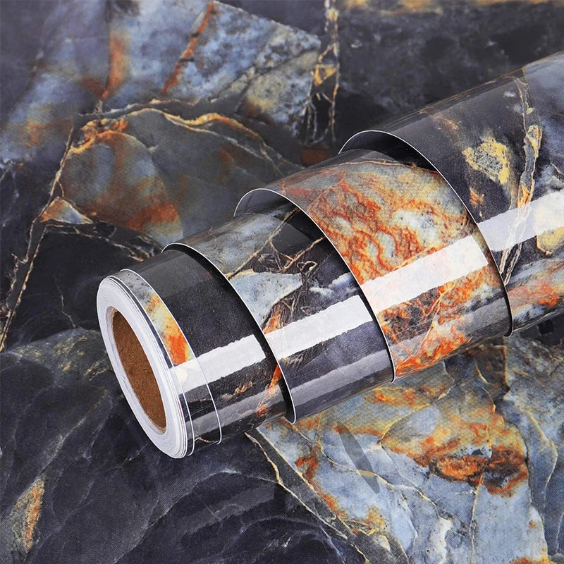 Marble Self-Adhesive Vinyl Wallpaper – Waterproof Wall Sticker Peel & Stick Wallpaper Qme