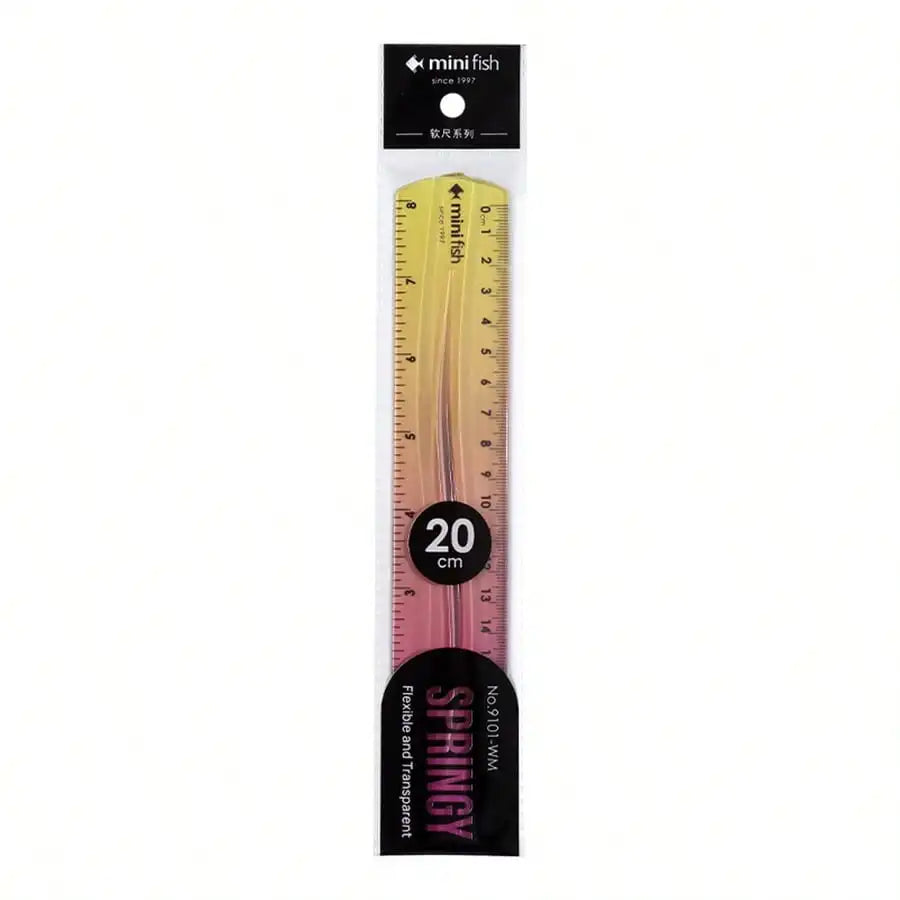 Flexible Soft Ruler Rainbow Gradient 15cm 20cm – Cm & Inch Flexible Ruler Qst 20cm-yellow